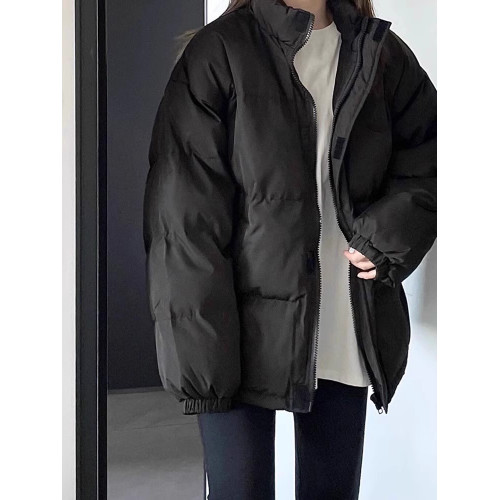 黑色羽絨棉服女冬季2025年新款韓系高級感加厚保暖麵包服棉衣外套 黑色羽絨棉服女冬季2025年新款韓系高級感加厚保暖麵包服棉衣外套