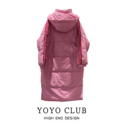 專櫃品牌折釦大碼冬季羽絨棉衣棉服女中長款韓版時尚連帽棉襖外套