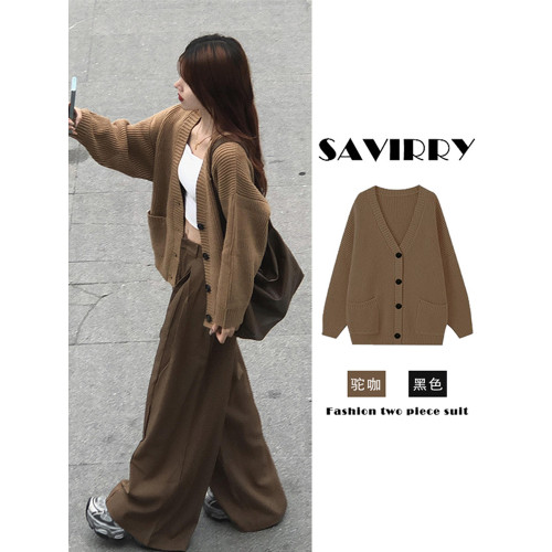 韓系美拉德焦糖苔原風穿搭針織開衫毛衣外套小香風女2025新款秋季 韓系美拉德焦糖苔原風穿搭針織開衫毛衣外套小香風女2025新款秋季