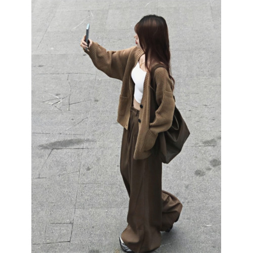 韓系美拉德焦糖苔原風穿搭針織開衫毛衣外套小香風女2025新款秋季 韓系美拉德焦糖苔原風穿搭針織開衫毛衣外套小香風女2025新款秋季