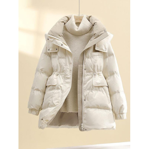 修身中長款羽絨服女冬季2025年新款高級感超好看連帽立領棉服外套 修身中長款羽絨服女冬季2025年新款高級感超好看連帽立領棉服外套