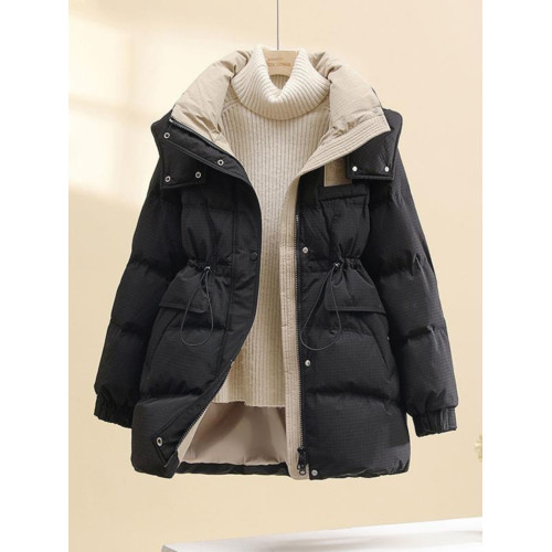 修身中長款羽絨服女冬季2025年新款高級感超好看連帽立領棉服外套 修身中長款羽絨服女冬季2025年新款高級感超好看連帽立領棉服外套