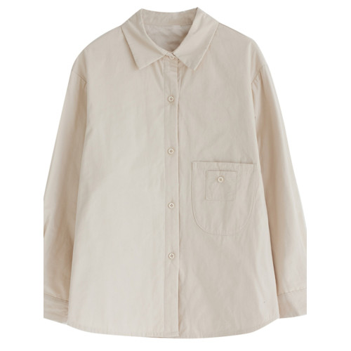 黑色夾棉襯衫棉服女士秋冬新款簡約百搭輕薄棉衣顯瘦休閒襯衣外套 黑色夾棉襯衫棉服女士秋冬新款簡約百搭輕薄棉衣顯瘦休閒襯衣外套