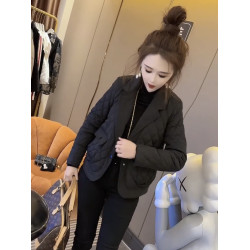 歐貨2025冬季新款西裝領羽絨棉服女韓版時尚顯瘦短款百搭棉衣外套