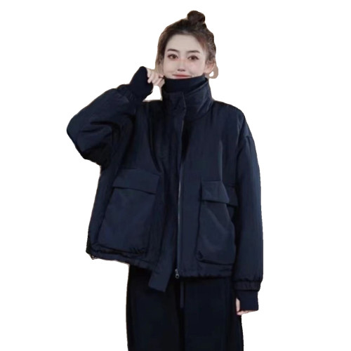 歐貨大口袋立領棉衣外套女2025年秋冬工裝休閒百搭寬松韓版棉服 歐貨大口袋立領棉衣外套女2025年秋冬工裝休閒百搭寬松韓版棉服