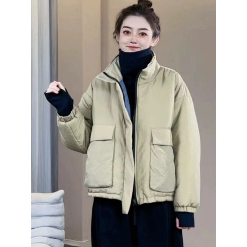 歐貨大口袋立領棉衣外套女2025年秋冬工裝休閒百搭寬松韓版棉服 歐貨大口袋立領棉衣外套女2025年秋冬工裝休閒百搭寬松韓版棉服