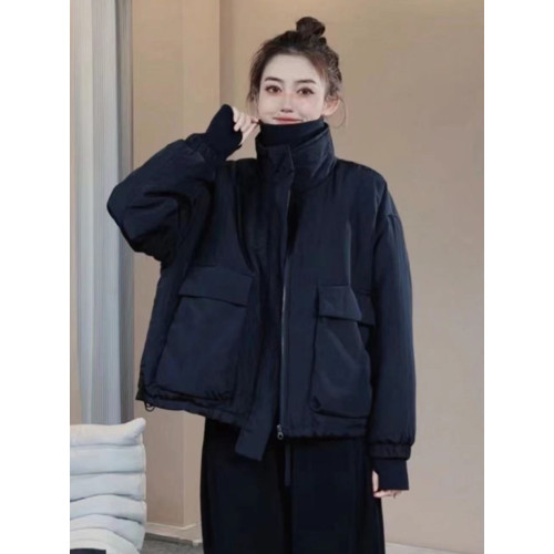 歐貨大口袋立領棉衣外套女2025年秋冬工裝休閒百搭寬松韓版棉服 歐貨大口袋立領棉衣外套女2025年秋冬工裝休閒百搭寬松韓版棉服
