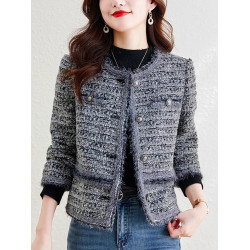 高級感小香風短款外套女裝秋冬2025年新款時尚名媛氣質粗花呢上衣