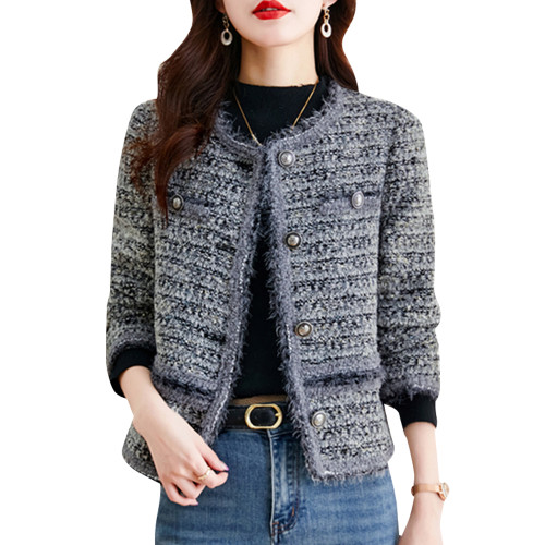 高級感小香風短款外套女裝秋冬2025年新款時尚名媛氣質粗花呢上衣 高級感小香風短款外套女裝秋冬2025年新款時尚名媛氣質粗花呢上衣