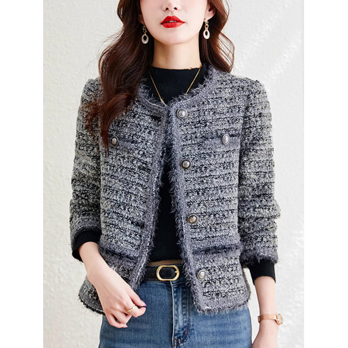 高級感小香風短款外套女裝秋冬2025年新款時尚名媛氣質粗花呢上衣 高級感小香風短款外套女裝秋冬2025年新款時尚名媛氣質粗花呢上衣
