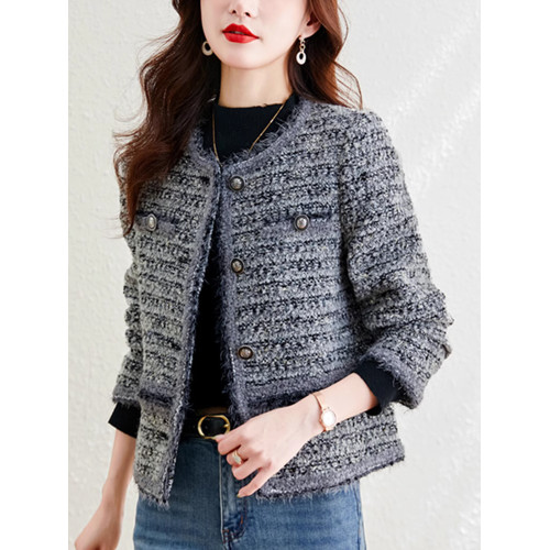 高級感小香風短款外套女裝秋冬2025年新款時尚名媛氣質粗花呢上衣 高級感小香風短款外套女裝秋冬2025年新款時尚名媛氣質粗花呢上衣