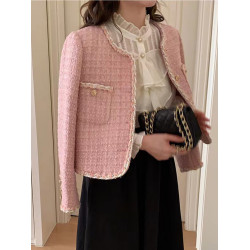 法式復古小香風外套女早秋短款2025新款高級感氣質名媛粗花呢上衣