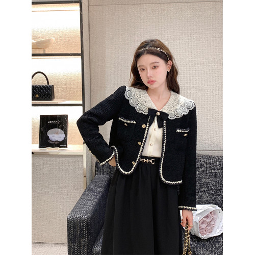 法式復古小香風外套女早秋短款2025新款高級感氣質名媛粗花呢上衣 法式復古小香風外套女早秋短款2025新款高級感氣質名媛粗花呢上衣