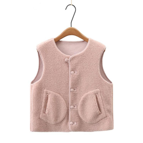 大碼春季新款女裝時尚系釦V領單排釦兩面穿顆粒絨馬甲羊羔絨外套 大碼春季新款女裝時尚系釦V領單排釦兩面穿顆粒絨馬甲羊羔絨外套