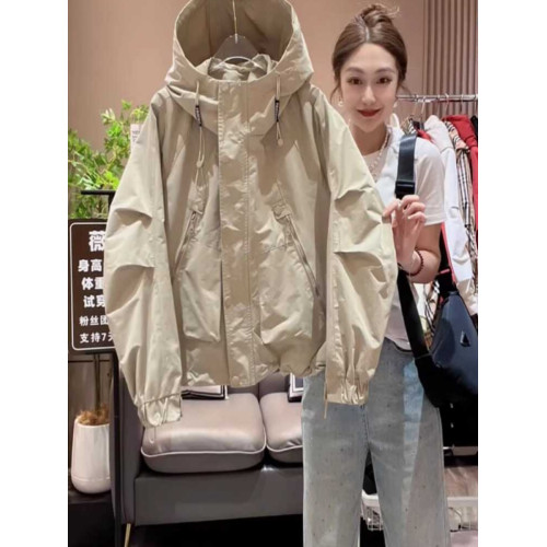 歐貨工裝夾克短款上衣女2025春秋新款連帽沖鋒衣外套寬松休閒百搭 歐貨工裝夾克短款上衣女2025春秋新款連帽沖鋒衣外套寬松休閒百搭