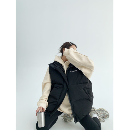 廢柴冬季美式小衆加厚歐貨外套寬松刺綉黑色麵包服棉衣馬甲女男潮 廢柴冬季美式小衆加厚歐貨外套寬松刺綉黑色麵包服棉衣馬甲女男潮