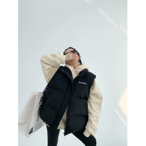 廢柴冬季美式小衆加厚歐貨外套寬松刺綉黑色麵包服棉衣馬甲女男潮 廢柴冬季美式小衆加厚歐貨外套寬松刺綉黑色麵包服棉衣馬甲女男潮