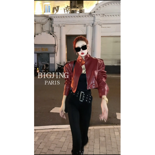 港風短款pu皮衣女2025秋季新款復古夾克外套上衣時尚百搭 港風短款pu皮衣女2025秋季新款復古夾克外套上衣時尚百搭