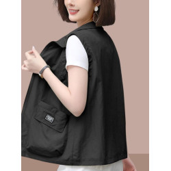 歐貨寬松顯瘦百搭薄款馬甲女款2025夏季新款小個子無袖外穿背心潮