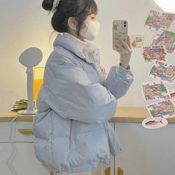 12-15嵗初中學生短款加厚外套13少女大童冬季保暖韓版羽絨棉服女