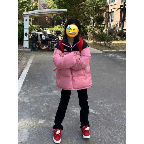 黑拼白羽絨服女冬季棉襖加厚小個子麵包服保暖設計感小衆立領棉服 黑拼白羽絨服女冬季棉襖加厚小個子麵包服保暖設計感小衆立領棉服