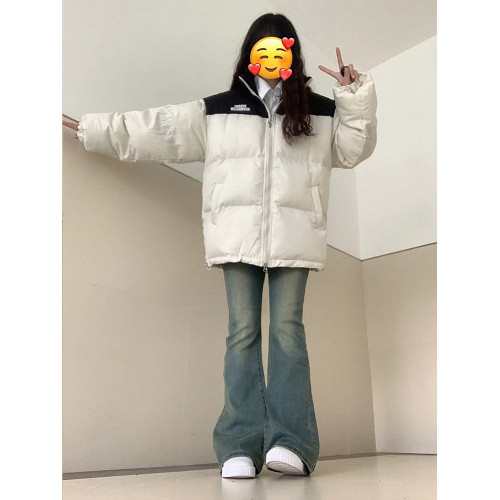 黑拼白羽絨服女冬季棉襖加厚小個子麵包服保暖設計感小衆立領棉服 黑拼白羽絨服女冬季棉襖加厚小個子麵包服保暖設計感小衆立領棉服