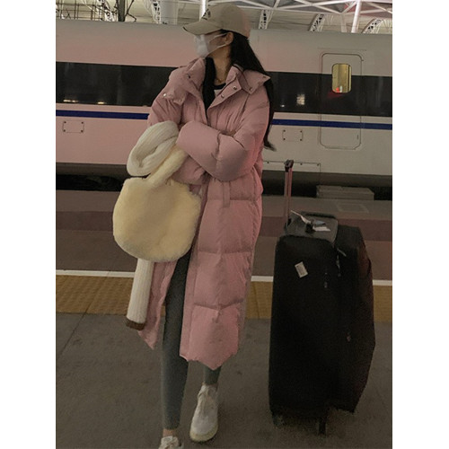 粉色麵包羽絨棉服女冬季新款加厚保暖中長款過膝連帽棉衣棉襖外套 粉色麵包羽絨棉服女冬季新款加厚保暖中長款過膝連帽棉衣棉襖外套