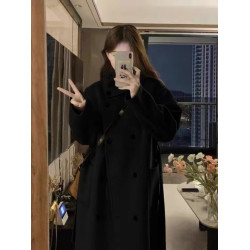 毛呢外套2023年新款女風衣中長款小個子秋冬加厚大衣高級感超好看