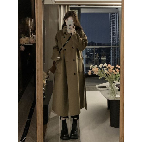 毛呢外套2023年新款女風衣中長款小個子秋冬加厚大衣高級感超好看