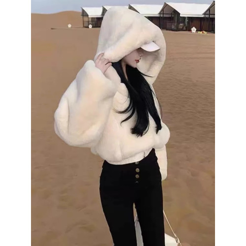 仿兔毛絨短款棉服外套女2025新款秋冬小個子加厚保暖連帽衛衣棉襖 仿兔毛絨短款棉服外套女2025新款秋冬小個子加厚保暖連帽衛衣棉襖