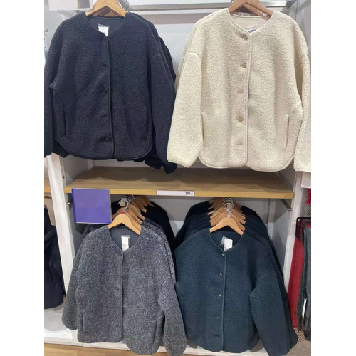 小蓉女裝2024秋冬新款仿羊羔絨搖粒絨圓領開衫長袖保暖外套470139 小蓉女裝2024秋冬新款仿羊羔絨搖粒絨圓領開衫長袖保暖外套470139