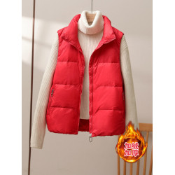 秋冬季加絨加厚坎肩馬甲女款2025洋氣百搭馬夾小個子羽絨背心外套