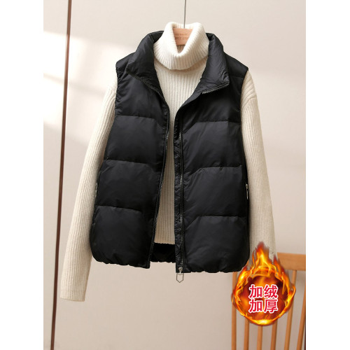 秋冬季加絨加厚坎肩馬甲女款2025洋氣百搭馬夾小個子羽絨背心外套 秋冬季加絨加厚坎肩馬甲女款2025洋氣百搭馬夾小個子羽絨背心外套