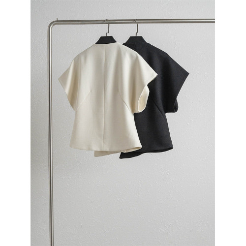 法式氣質V領馬甲女春季高級感簡約收腰外套時尚修身坎肩馬夾上衣