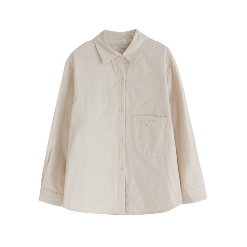 尾單輕便保暖夾棉外穿襯衫棉服女秋冬款休閒減齡純色襯衣外套 尾單輕便保暖夾棉外穿襯衫棉服女秋冬款休閒減齡純色襯衣外套