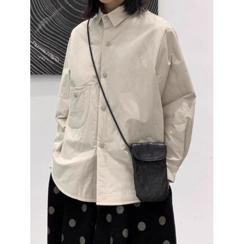 尾單輕便保暖夾棉外穿襯衫棉服女秋冬款休閒減齡純色襯衣外套 尾單輕便保暖夾棉外穿襯衫棉服女秋冬款休閒減齡純色襯衣外套