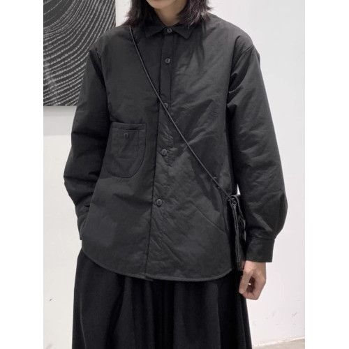 尾單輕便保暖夾棉外穿襯衫棉服女秋冬款休閒減齡純色襯衣外套 尾單輕便保暖夾棉外穿襯衫棉服女秋冬款休閒減齡純色襯衣外套