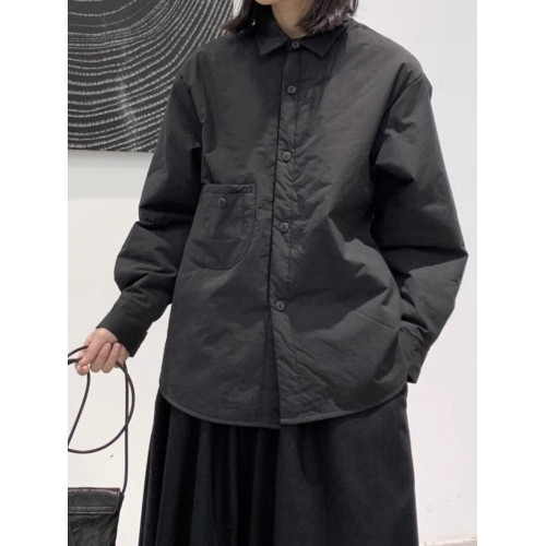 尾單輕便保暖夾棉外穿襯衫棉服女秋冬款休閒減齡純色襯衣外套 尾單輕便保暖夾棉外穿襯衫棉服女秋冬款休閒減齡純色襯衣外套