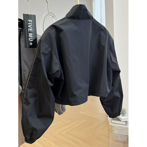 歐貨剪標高級設計感立領短款薄外套女春小個子洋氣沖鋒衣休閒夾克 歐貨剪標高級設計感立領短款薄外套女春小個子洋氣沖鋒衣休閒夾克