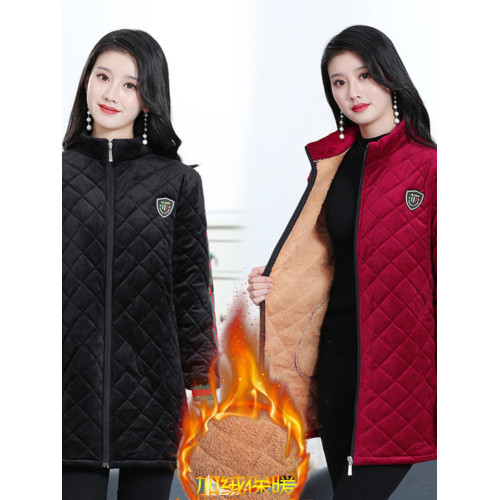 加絨加厚罩衣女大人冬長袖時尚中長款棉襖上衣外穿保暖護衣工作服 加絨加厚罩衣女大人冬長袖時尚中長款棉襖上衣外穿保暖護衣工作服