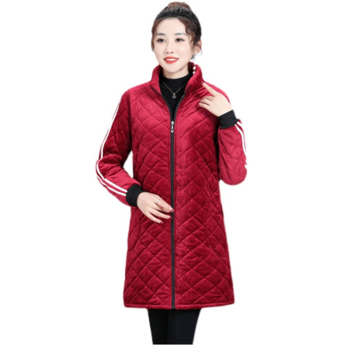 加絨加厚罩衣女大人冬長袖時尚中長款棉襖上衣外穿保暖護衣工作服 加絨加厚罩衣女大人冬長袖時尚中長款棉襖上衣外穿保暖護衣工作服