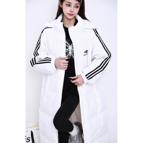 MZVZ灰色連帽中長款過膝羽絨棉服女冬季加厚外套2024年新款麵包服 MZVZ灰色連帽中長款過膝羽絨棉服女冬季加厚外套2024年新款麵包服