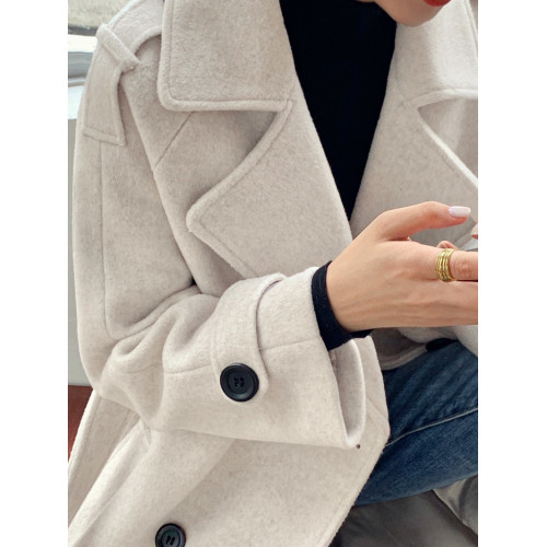 毛呢大衣女冬季2025新款秋冬韓系高級感加厚赫本風呢子羊毛呢外套 毛呢大衣女冬季2025新款秋冬韓系高級感加厚赫本風呢子羊毛呢外套