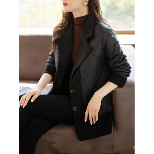 九月陌墨羽絨棉衣女士秋冬季新款輕薄假兩件時尚洋氣西裝棉服外套 九月陌墨羽絨棉衣女士秋冬季新款輕薄假兩件時尚洋氣西裝棉服外套