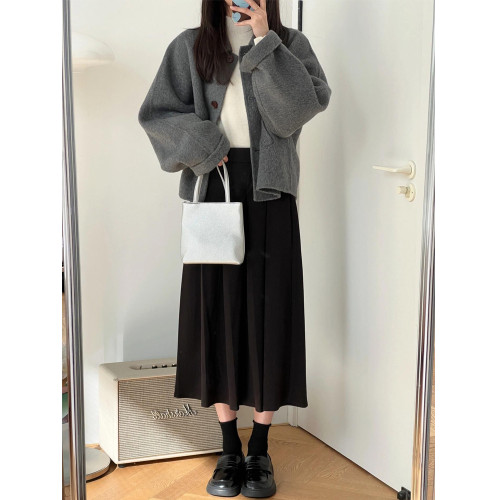 深冬灰色呢子大衣女入冬季2025年新款毛呢外套獨特超好看加厚短款 深冬灰色呢子大衣女入冬季2025年新款毛呢外套獨特超好看加厚短款