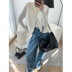 小香風針織開衫馬甲女秋冬新款金屬釦氣質顯瘦毛衣背心坎肩外穿