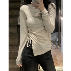 設計感小衆德絨高領打底衫女秋冬內搭保暖加厚小衫修身顯瘦上衣服