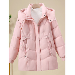 羽絨棉服棉襖2025韓版加厚新款連帽冬季棉衣中長款保暖寬松外套