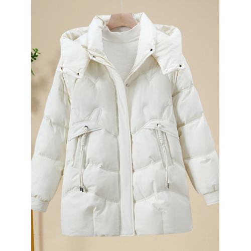 羽絨棉服棉襖2025韓版加厚新款連帽冬季棉衣中長款保暖寬松外套 羽絨棉服棉襖2025韓版加厚新款連帽冬季棉衣中長款保暖寬松外套