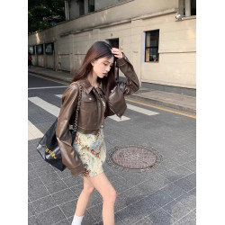 黑色短款皮衣外套女夾克2025秋季新款爆款設計感美式高級感小個子